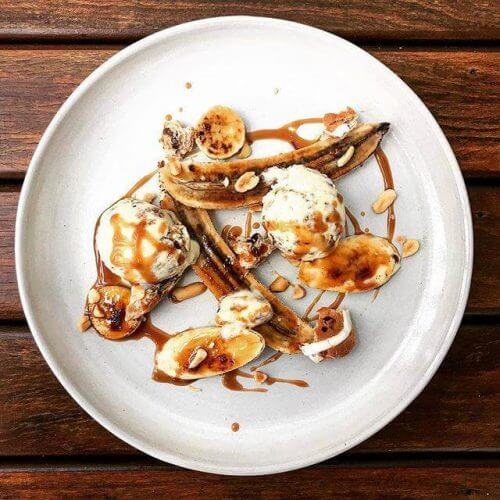 Hotcrossbun Oliveoil Icecream Saltedcaramelsauce: Ultimate Dessert