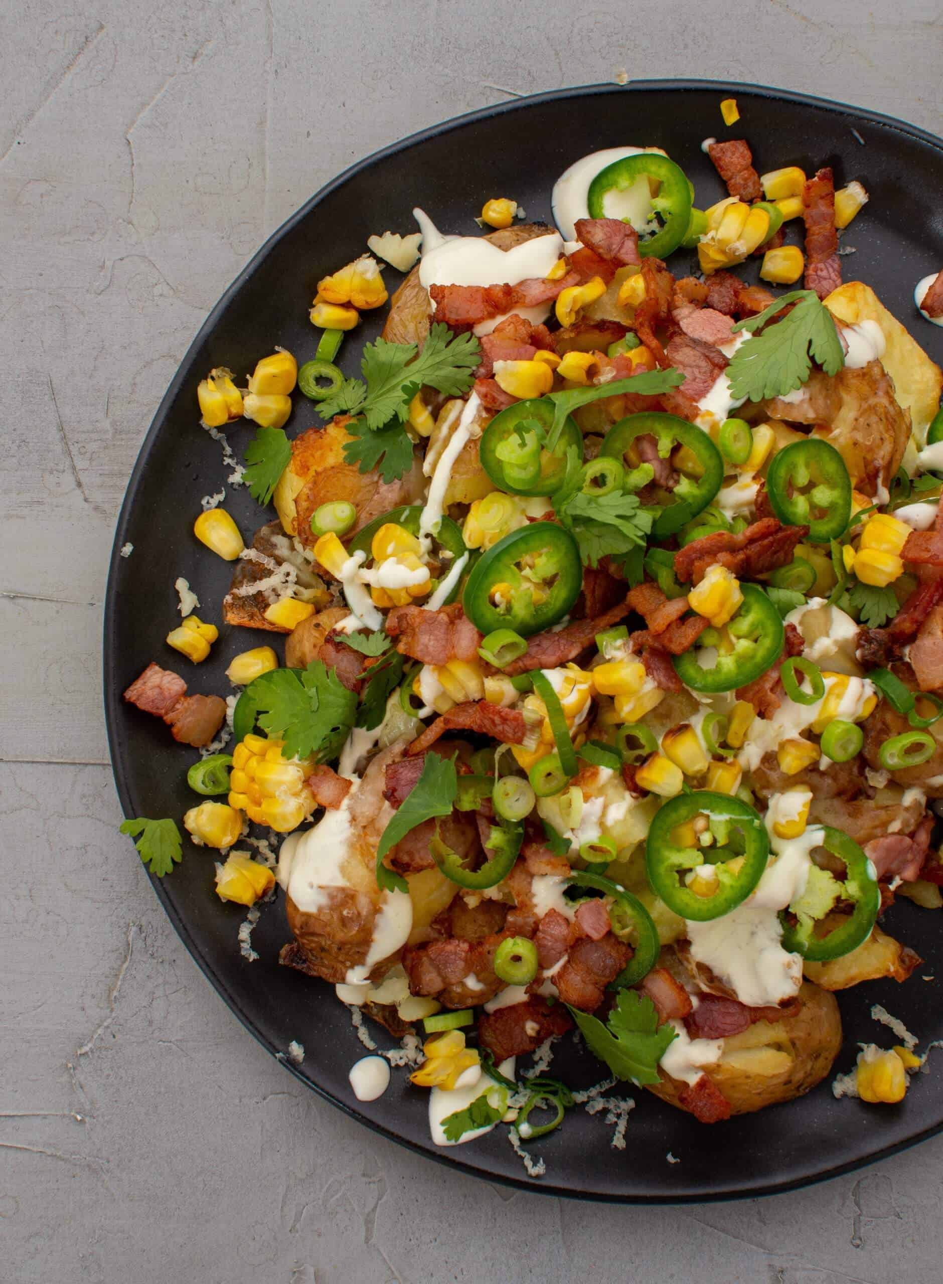 Loaded Smashed Potatoes - AnotherFoodBlogger