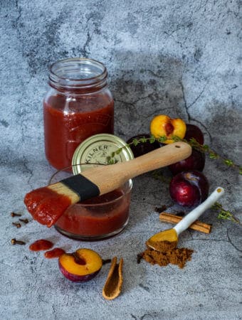 plums, spices and plum bbq sauce