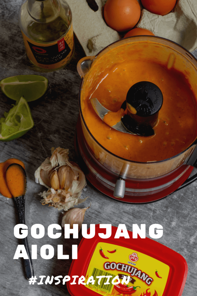 gochujang aioli in a blender