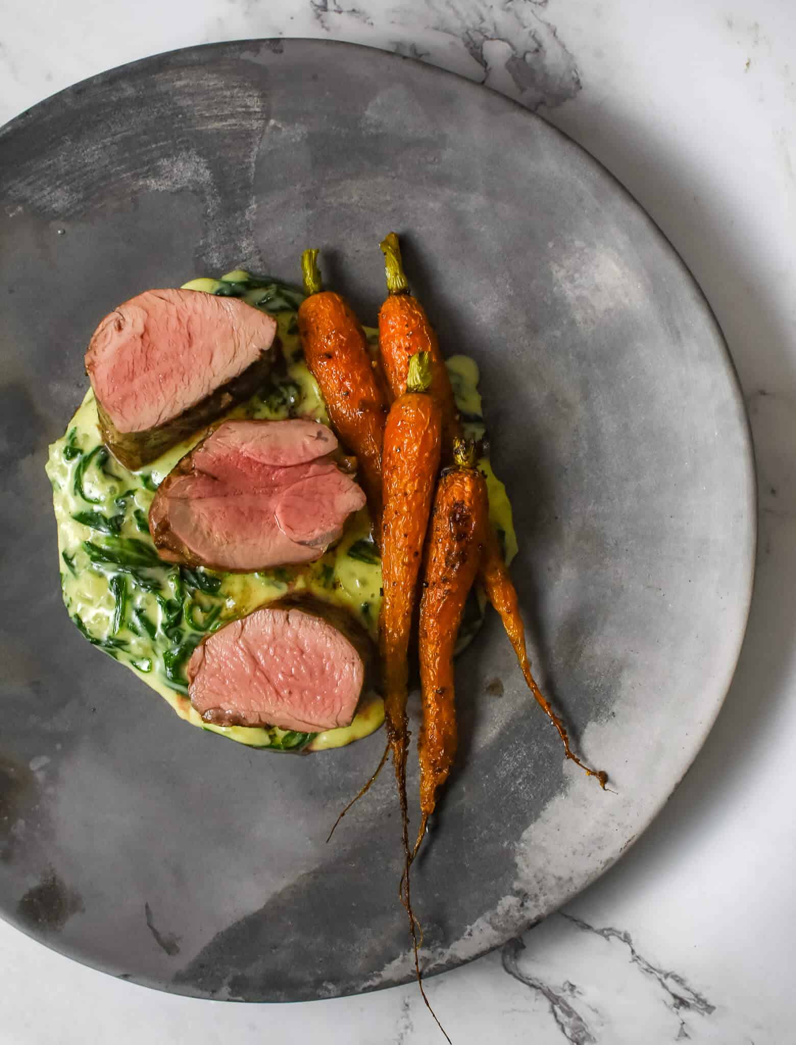 Pork & Creamed Spinach - AnotherFoodBlogger