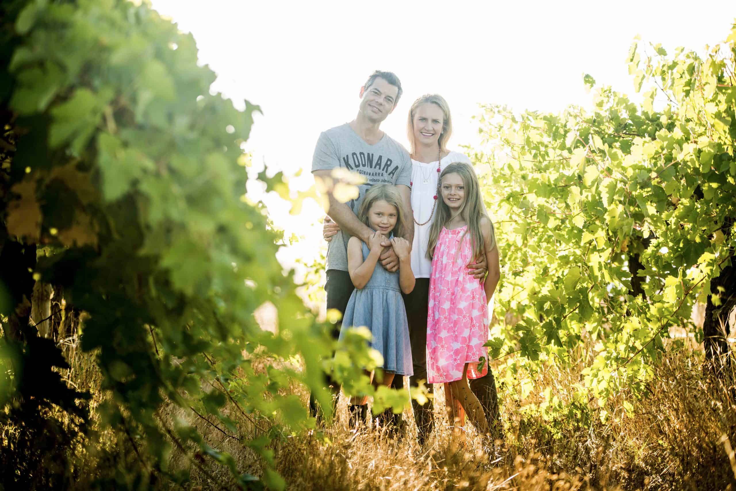 Reschke family in their vineyards
