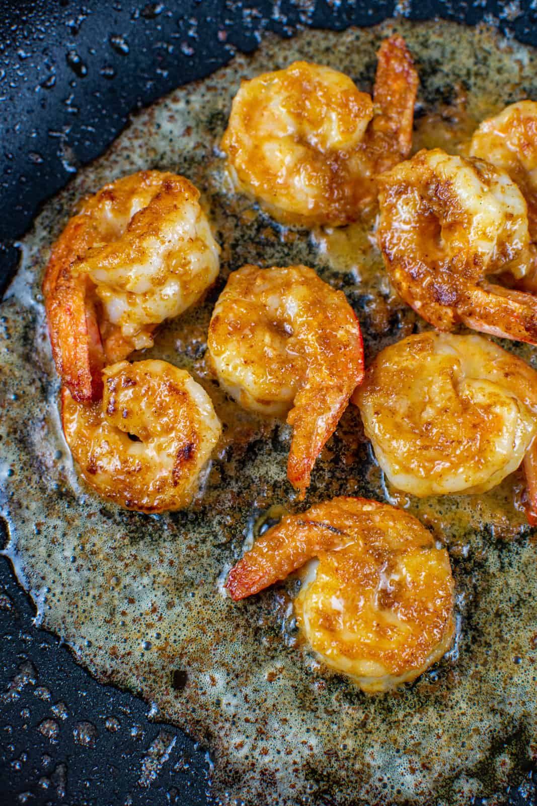 mooloolaba prawns in frying pan with miso butter
