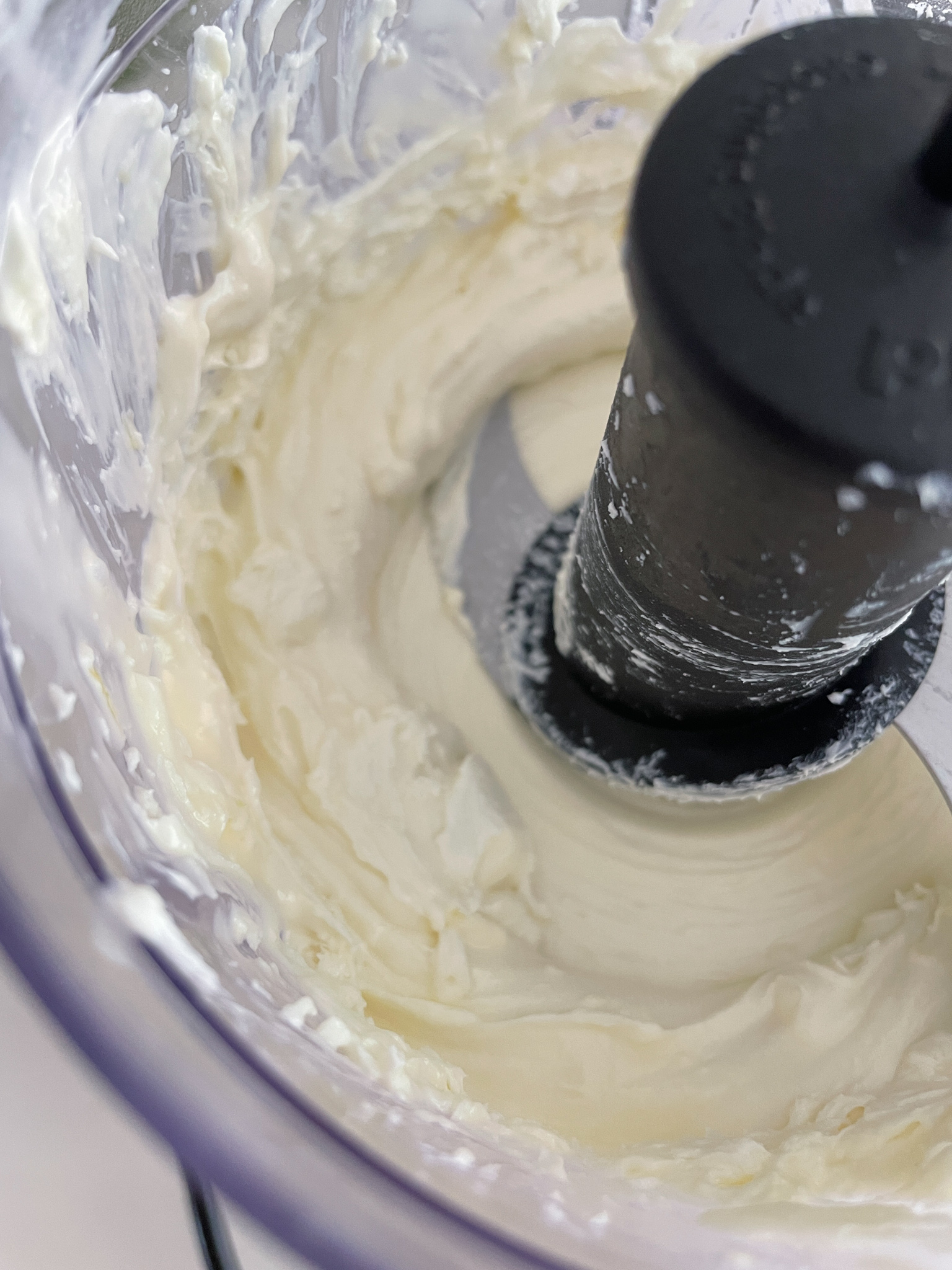 whipped goat cheese in a food processor